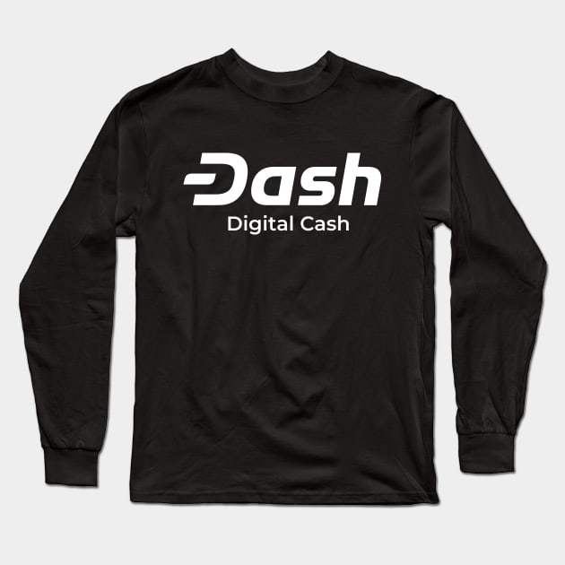 Dash Digital Cash - Cryptocurrency Logo Long Sleeve T-Shirt by dash